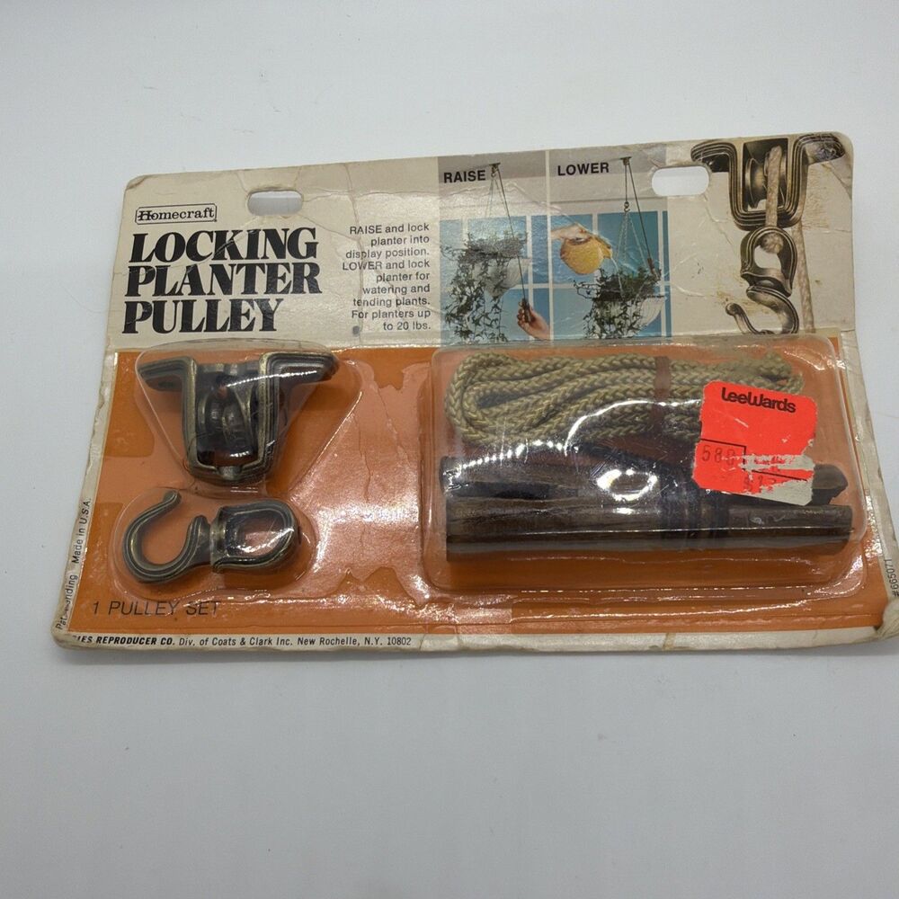 Vintage Homecraft Locking Planter Pulley to Raise & Lower Plants - NOS